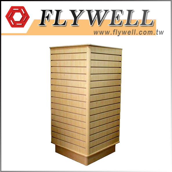 Square Maple Slatwall Display Stand