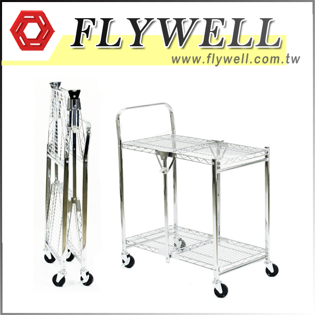 2 Tier Collapsible Wire Folding Trolley