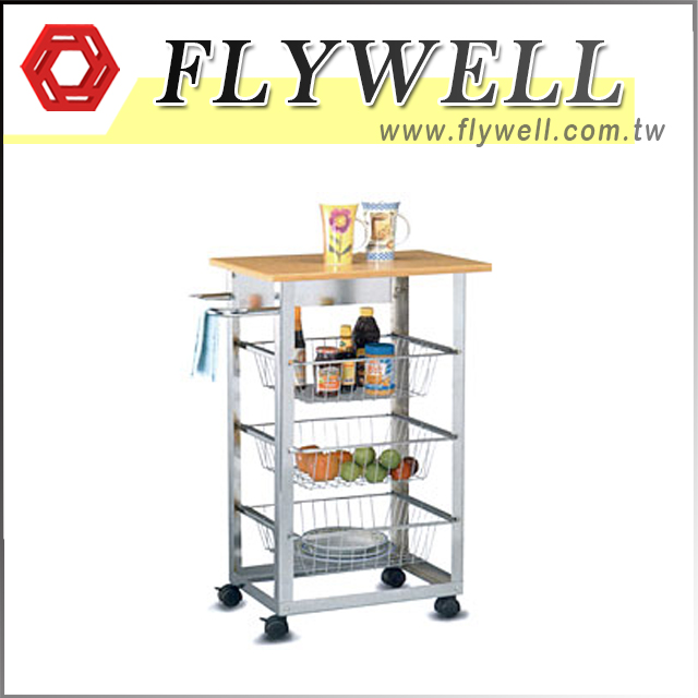 kitchen cart with 3 tier drawers