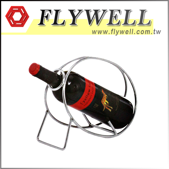 Countertop Single Wine Bottle Holder with a bottle of wine